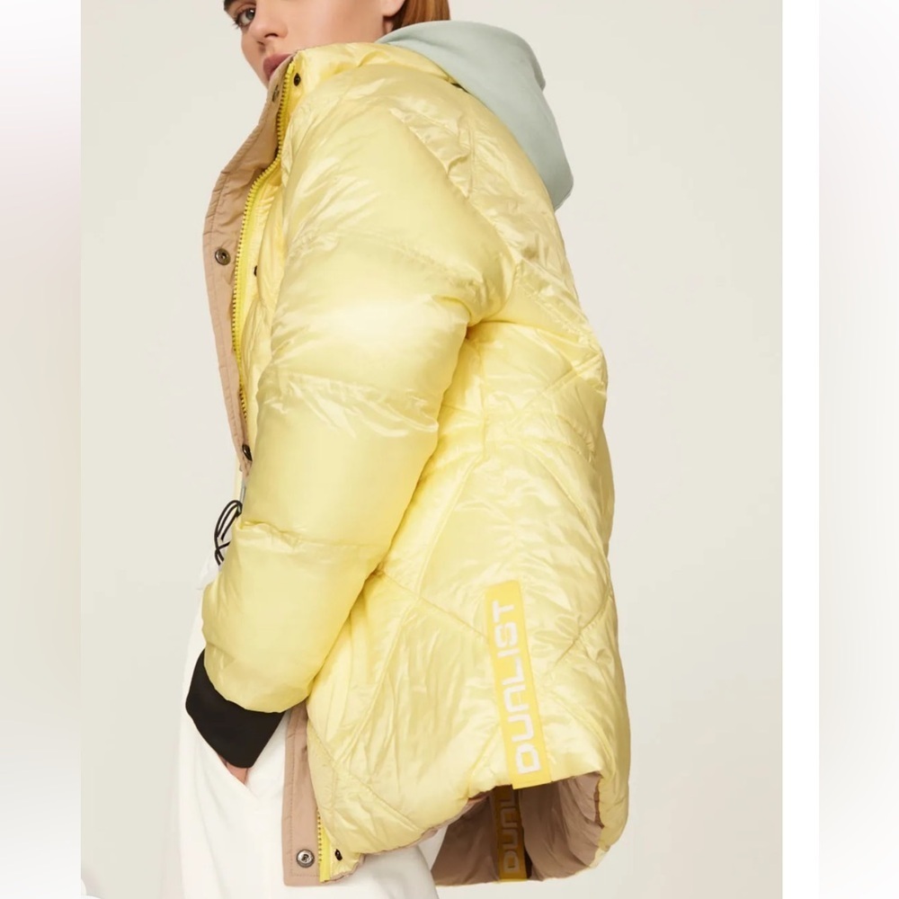 Dualist Zorah Reversible Brown/ Yellow Puffer Jacket-Size 3/Large-Like New - Picture 2 of 14